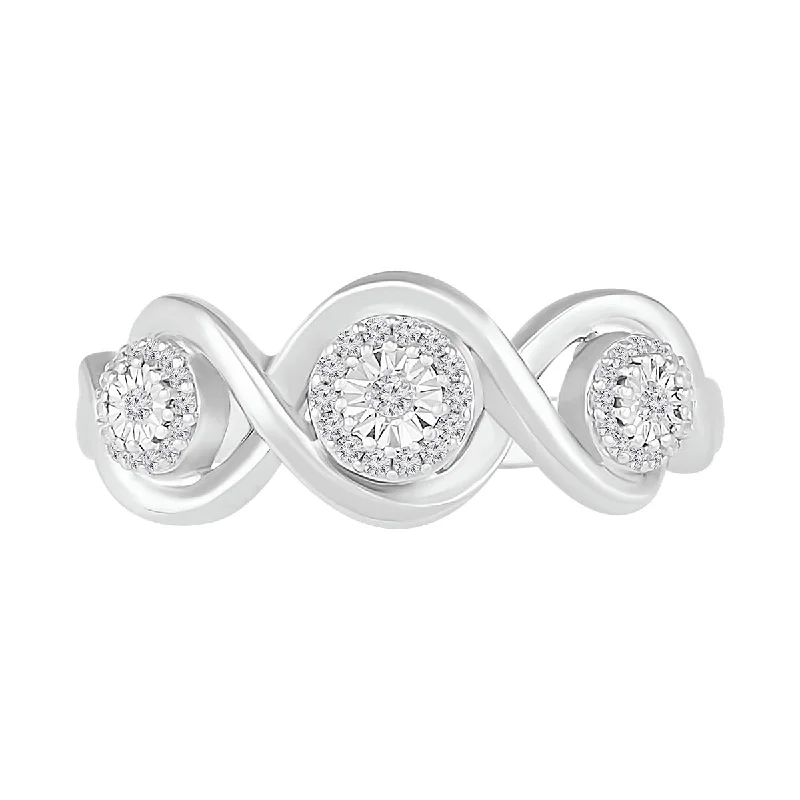 Trending Jewelry Now At Unbeatable Prices 1/10 CTW Diamond Cluster Three Stone Ring in Sterling Silver Trending Jewelry Now At Unbeatable Prices 1/10 CTW Diamond Cluster Three Stone Ring in Sterling Silver
