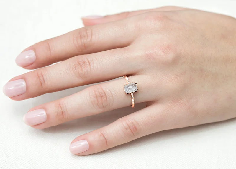 Shop Signature Jewelry Styles At Exclusive Prices 1.18ct Cushion Pale Grey Diamond & Rose Gold Diamond Pavé Bezel Ring Shop Signature Jewelry Styles At Exclusive Prices 1.18ct Cushion Pale Grey Diamond & Rose Gold Diamond Pavé Bezel Ring