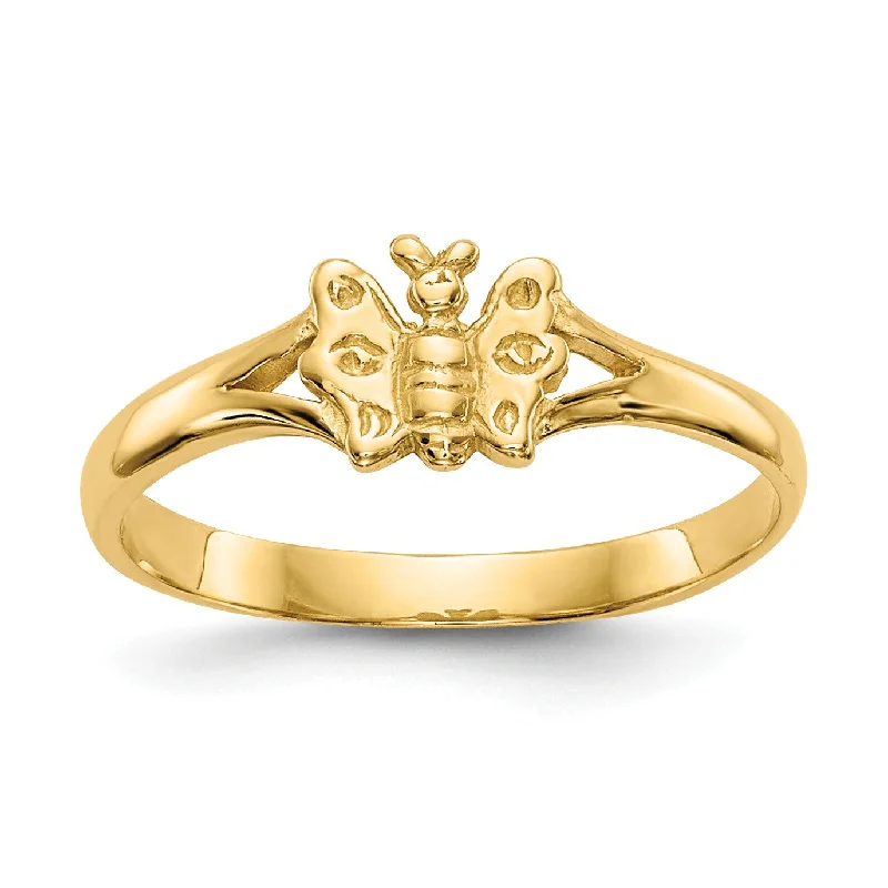 Bestselling Jewelry At Special Promotional Rates 10KT Yellow Gold Butterfly Childrens Ring; Size 2 Bestselling Jewelry At Special Promotional Rates 10KT Yellow Gold Butterfly Childrens Ring; Size 2
