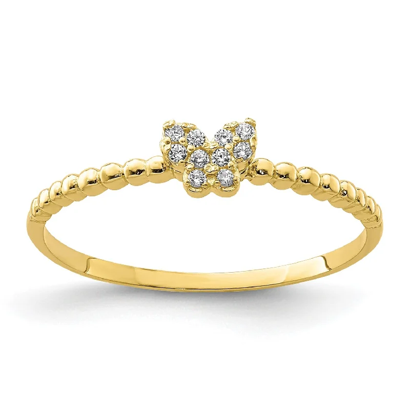 Must-Have Jewelry Pieces At Reduced Prices 10KT Yellow Gold Cubic Zirconia Butterfly Ring; Size 7 Must-Have Jewelry Pieces At Reduced Prices 10KT Yellow Gold Cubic Zirconia Butterfly Ring; Size 7