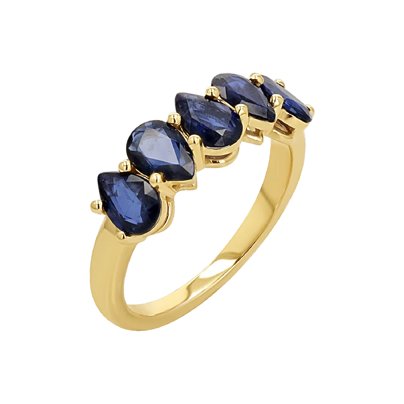 Seasonal Jewelry Deals – Elevate Your Style Pear Shape Blue Sapphire Half Eternity Ring Seasonal Jewelry Deals – Elevate Your Style Pear Shape Blue Sapphire Half Eternity Ring