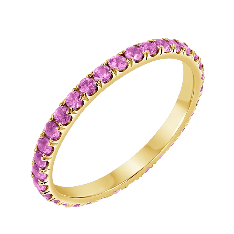 Trending Jewelry Styles Now At Limited-Time Discounts Pink Sapphire U Pave Band