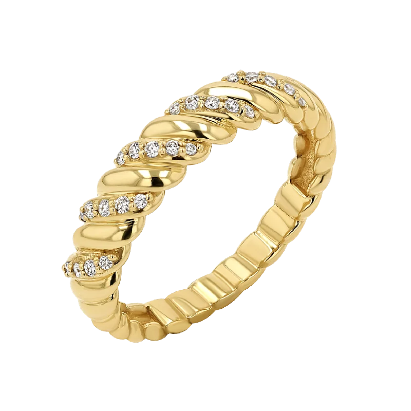 Fashion-Forward Jewelry At Exclusive Discounts Wide Diamond Twist Ring