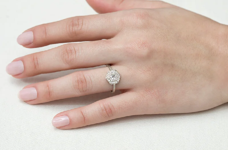 Exclusive Gemstone Jewelry Markdowns – Shop Now Art Deco Double Halo Hexagon White Diamond Ring Exclusive Gemstone Jewelry Markdowns – Shop Now Art Deco Double Halo Hexagon White Diamond Ring