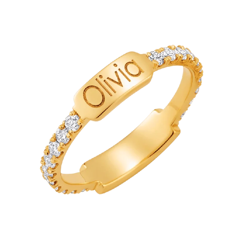 Premium Diamond Jewelry For Unforgettable Moments Moyen Diamond U-Pave Engraved Ring Premium Diamond Jewelry For Unforgettable Moments Moyen Diamond U-Pave Engraved Ring