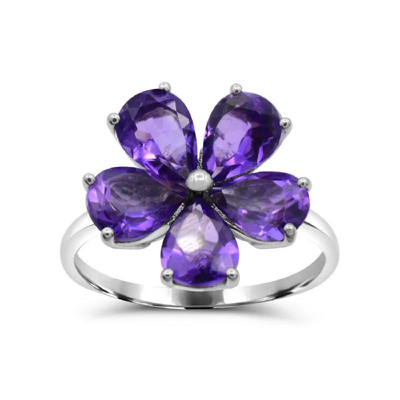The Ultimate Jewelry Sale – Shop Premium Styles 7X5MM Pear Amethyst Flower Gem Stone Ring in Rhodium Plated Sterling Silver The Ultimate Jewelry Sale – Shop Premium Styles 7X5MM Pear Amethyst Flower Gem Stone Ring in Rhodium Plated Sterling Silver