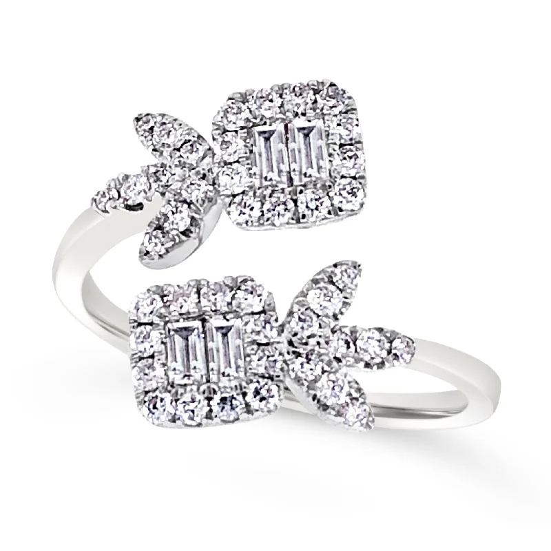 Bestselling Jewelry Now On Sale – Elevate Your Look Baguette and Round Diamond Open Bypass Design Ring Bestselling Jewelry Now On Sale – Elevate Your Look Baguette and Round Diamond Open Bypass Design Ring
