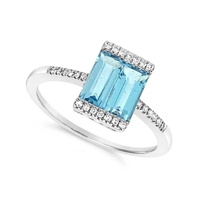 Elegant Jewelry, Exclusive Prices – Shop Now Baguette Blue Topaz and Diamond Ring
