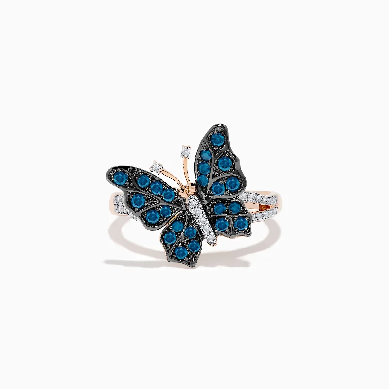 Don't Miss These Dazzling Jewelry Discounts Bella Bleu 14K Rose Gold White and Blue Diamond Butterfly Ring Don't Miss These Dazzling Jewelry Discounts Bella Bleu 14K Rose Gold White and Blue Diamond Butterfly Ring