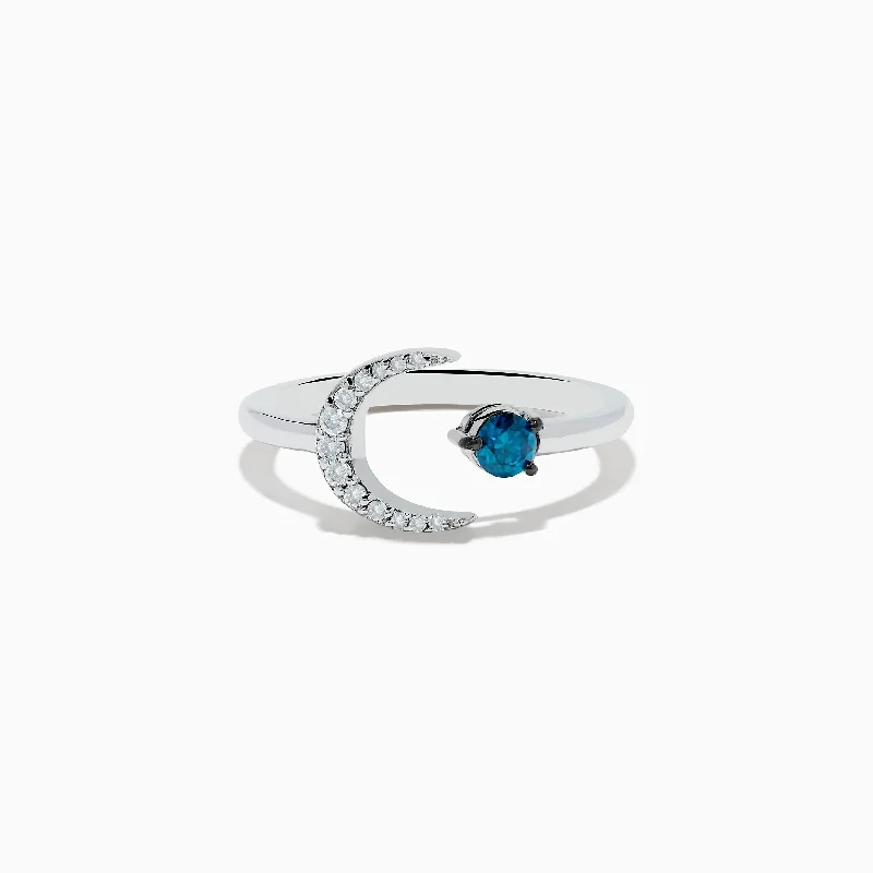 Make Every Moment Shine – Jewelry Discounts Available Bella Bleu 14K White Gold White and Blue Diamond Crescent Moon Ring Make Every Moment Shine – Jewelry Discounts Available Bella Bleu 14K White Gold White and Blue Diamond Crescent Moon Ring