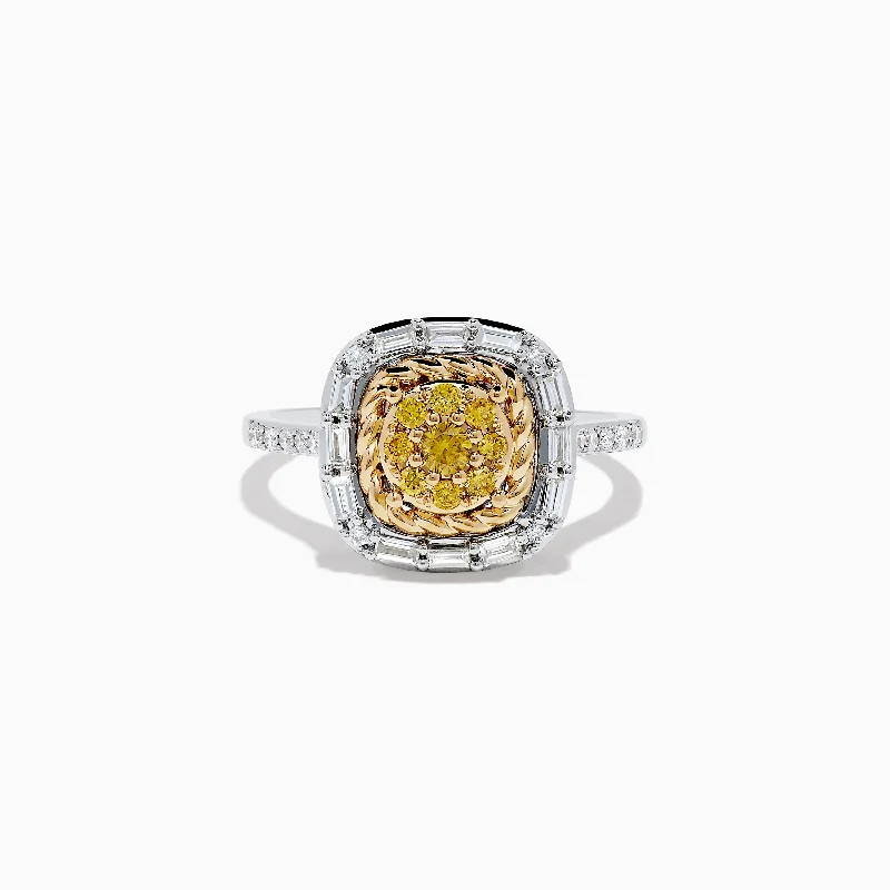 Shop Stylish Jewelry Now And Save Big Canare 14K Two Tone Gold Yellow and White Diamond Ring