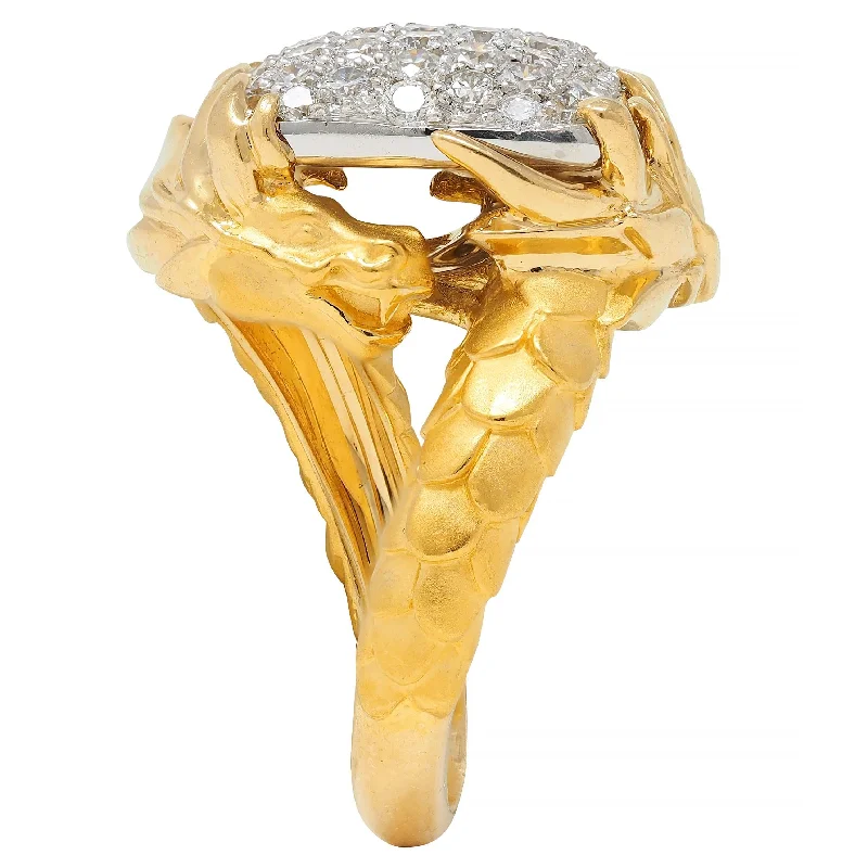 Affordable Luxury Jewelry – Style At A Great Price Carrera y Carrera 1.25 CTW Diamond 18 Karat Two-Tone Gold Contemporary Pavé Bypass Dragon Ring Affordable Luxury Jewelry – Style At A Great Price Carrera y Carrera 1.25 CTW Diamond 18 Karat Two-Tone Gold Contemporary Pavé Bypass Dragon Ring