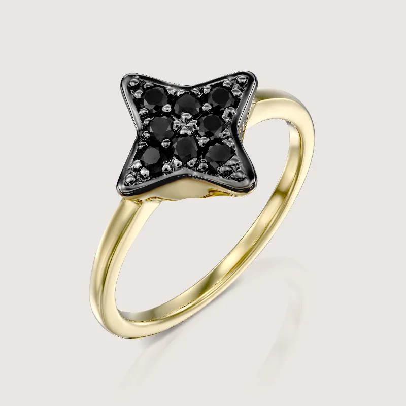 The Perfect Jewelry Piece At The Perfect Discount Cassiopeia Gold Ring With Black Diamonds The Perfect Jewelry Piece At The Perfect Discount Cassiopeia Gold Ring With Black Diamonds