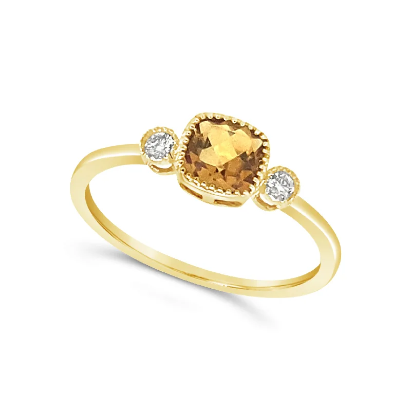 Premium Jewelry Now Available At Special Discounts Citrine and Single Diamond Detail Ring Premium Jewelry Now Available At Special Discounts Citrine and Single Diamond Detail Ring