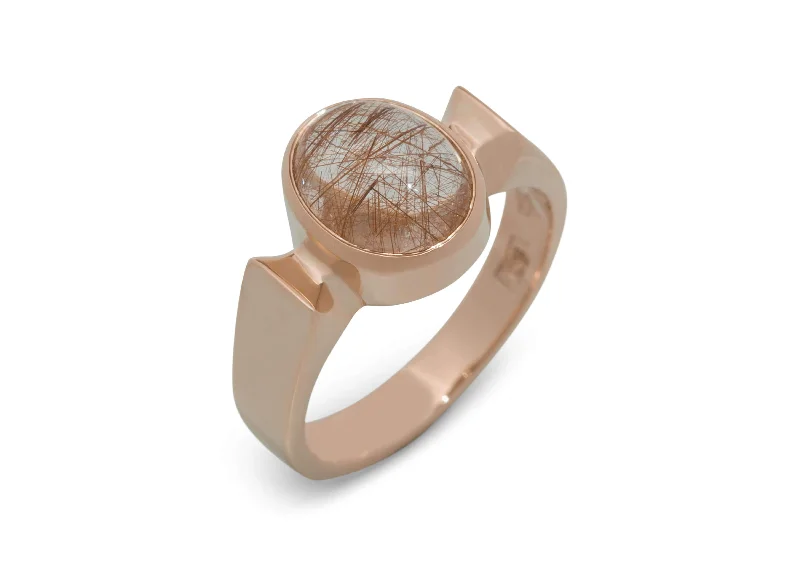 Versatile Layering Jewelry For Effortless Chic Classic Oval Cabochon Gemstone Ring, Red Gold Versatile Layering Jewelry For Effortless Chic Classic Oval Cabochon Gemstone Ring, Red Gold