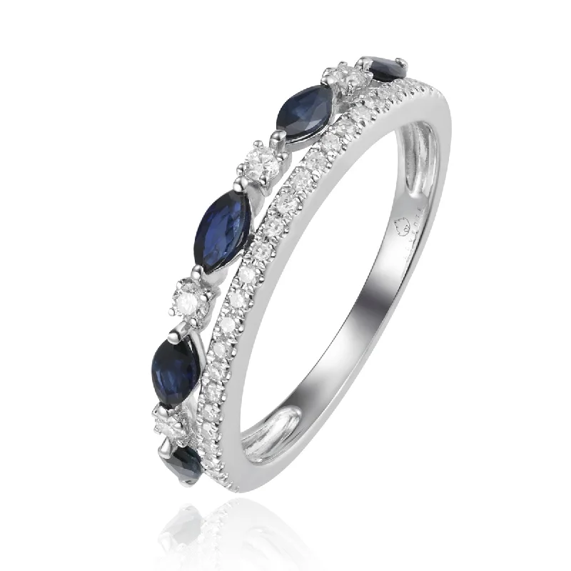 Elevate Your Outfit With Discounted Statement Jewelry Sapphire Twin Ring