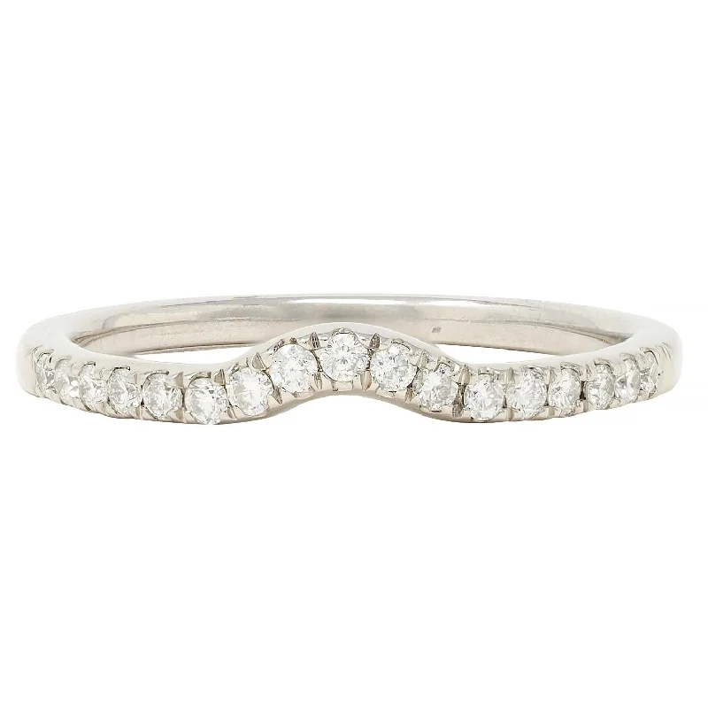 Get The Sparkle You Love At Prices You Adore Contemporary Diamond 14 Karat White Gold Contour Wedding Band Ring Get The Sparkle You Love At Prices You Adore Contemporary Diamond 14 Karat White Gold Contour Wedding Band Ring