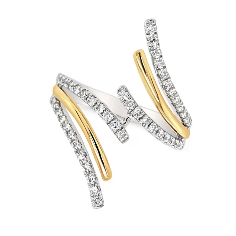Unique Jewelry For Less – Shop The Sale Now Contemporary Diamond Three Row Flared Design Ring