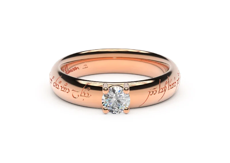 Affordable Luxury Jewelry For Every Occasion Contemporary Elvish Engagement Ring, Red Gold Affordable Luxury Jewelry For Every Occasion Contemporary Elvish Engagement Ring, Red Gold
