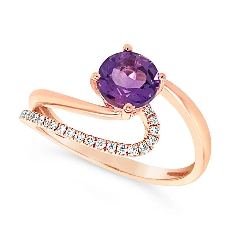 Limited-Stock Jewelry Sale – Shop Before It's Gone Contemporary Round Amethyst and Open Diamond Detail Ring Limited-Stock Jewelry Sale – Shop Before It's Gone Contemporary Round Amethyst and Open Diamond Detail Ring