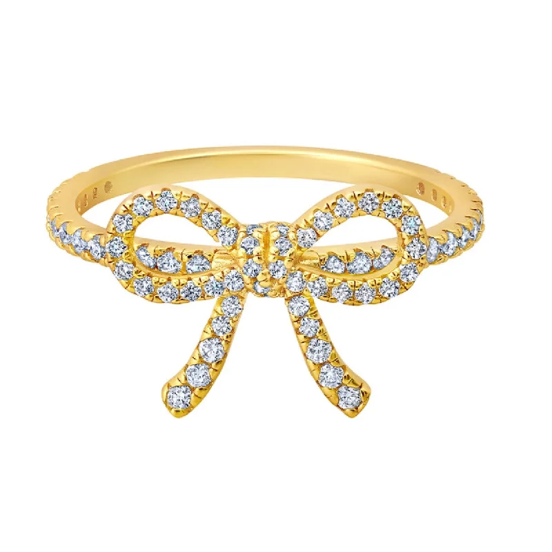 Premium Diamond Jewelry At Once-In-A-Lifetime Discounts Crislu Cubic Zirconia Fashion Fairy-Tale Bow Ring in 18KT Yellow Gold Plated Sterling Silver. Size 7 Premium Diamond Jewelry At Once-In-A-Lifetime Discounts Crislu Cubic Zirconia Fashion Fairy-Tale Bow Ring in 18KT Yellow Gold Plated Sterling Silver. Size 7