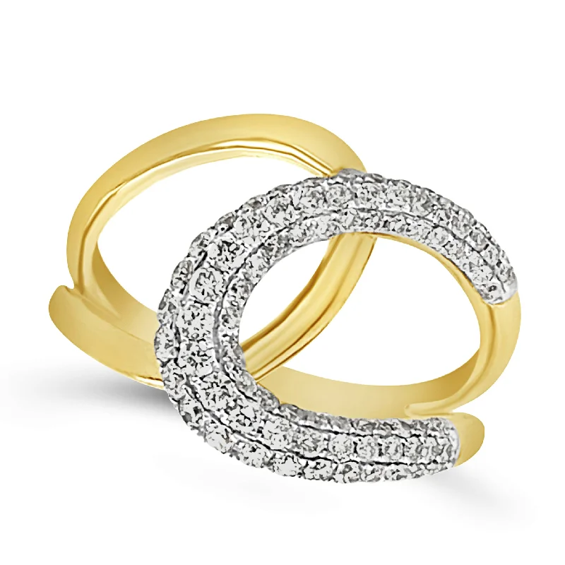 Celebrate Every Occasion With Sparkling Savings Diamond Accented Open Oval Crossover Ring Celebrate Every Occasion With Sparkling Savings Diamond Accented Open Oval Crossover Ring