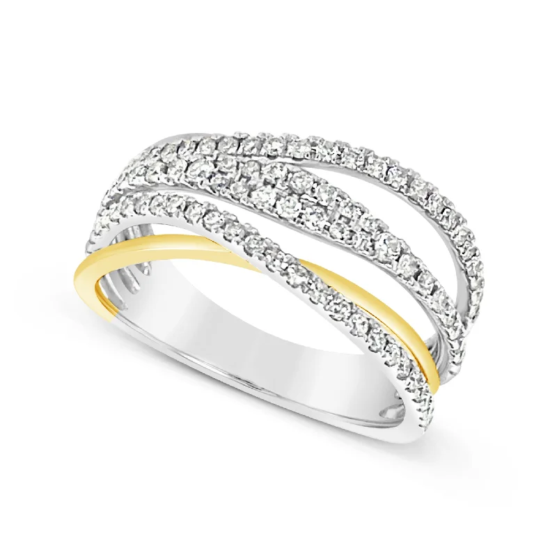 Trending Jewelry Now At Unbeatable Prices Diamond and Gold Multi Row Cross Over Design Ring Trending Jewelry Now At Unbeatable Prices Diamond and Gold Multi Row Cross Over Design Ring