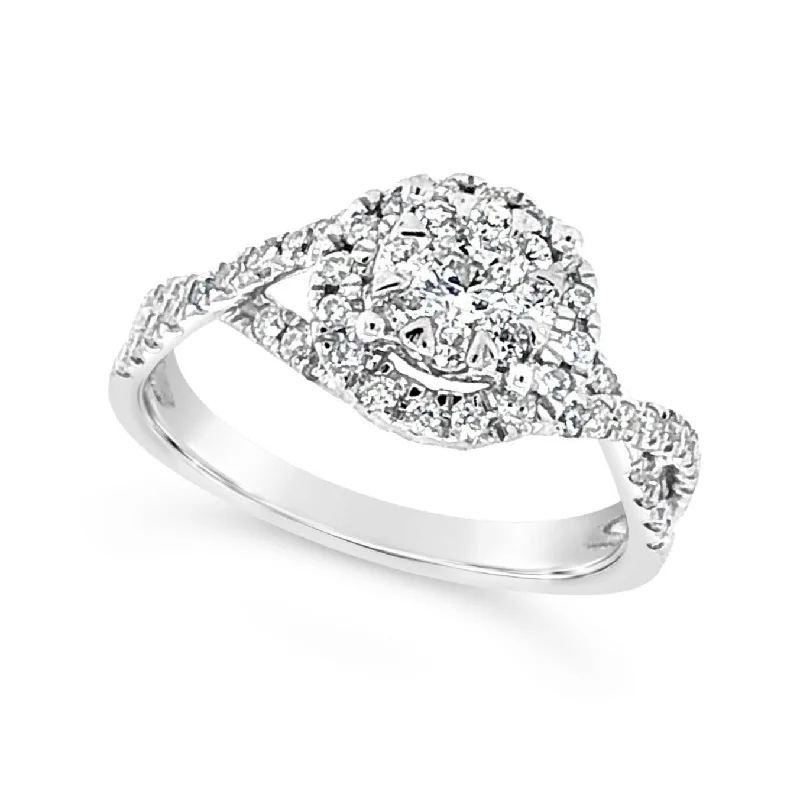Exclusive Jewelry Offers – Sparkle For Less Diamond Cluster Halo and Crossover Shank Design Ring Exclusive Jewelry Offers – Sparkle For Less Diamond Cluster Halo and Crossover Shank Design Ring