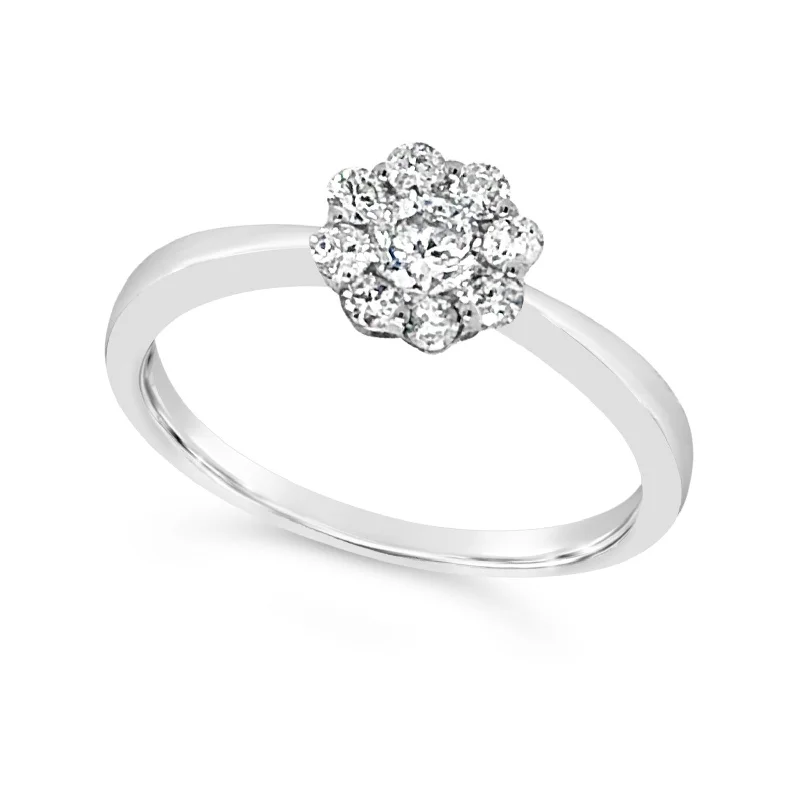 Big Discounts On Elegant Jewelry Collections Flower Design Diamond Cluster Solitaire Ring Big Discounts On Elegant Jewelry Collections Flower Design Diamond Cluster Solitaire Ring