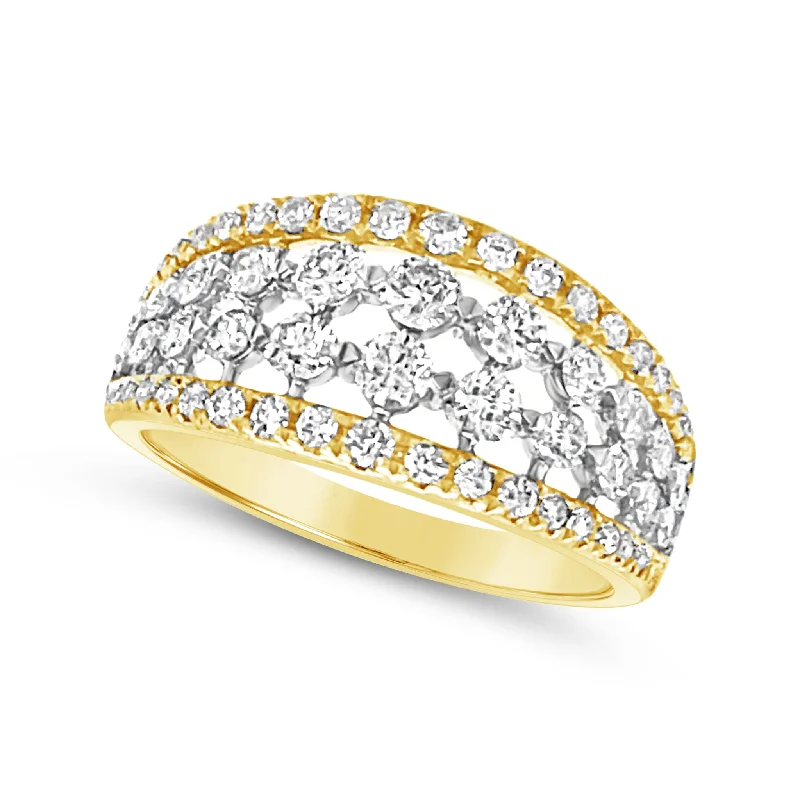Affordable Glamour – Premium Jewelry At Special Prices Four Row Open Detail Diamond Ring Affordable Glamour – Premium Jewelry At Special Prices Four Row Open Detail Diamond Ring