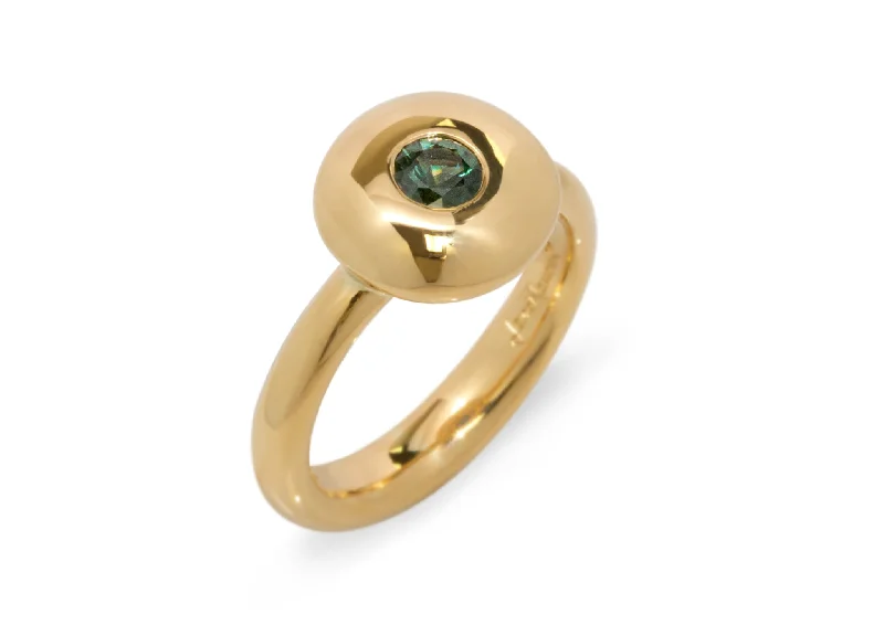 Handcrafted Beauty At Affordable Prices Gemstone Button Ring, Yellow Gold