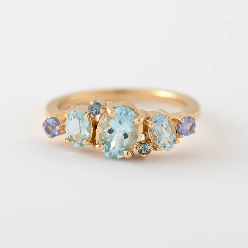 Timeless Elegance Now At Special Discounts Londyn Aquamarine Cluster Band