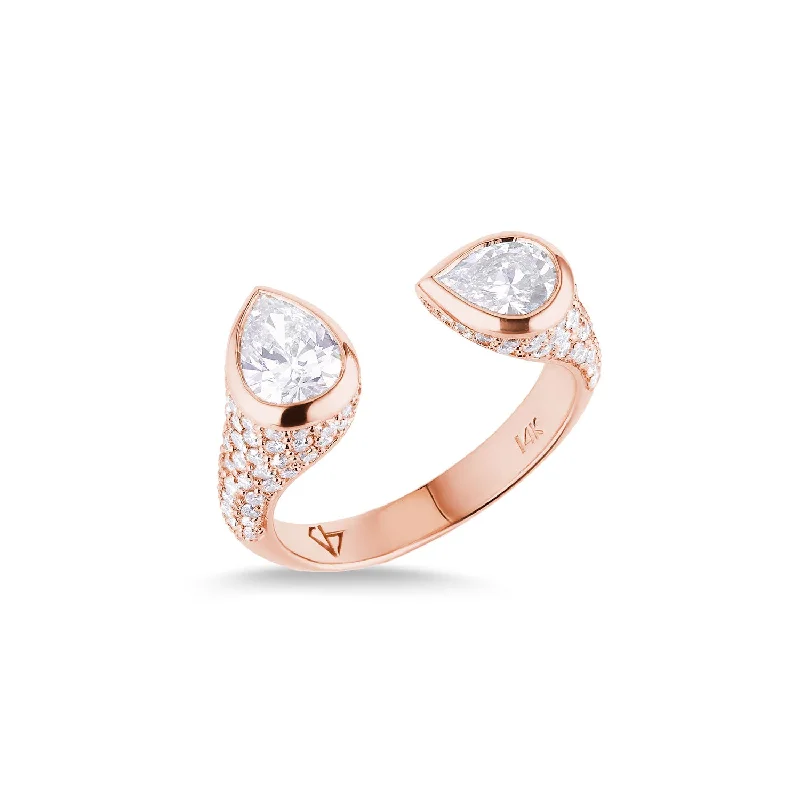 Romantic Heart-Shaped Jewelry For Special Gifts Medium Twin Ring