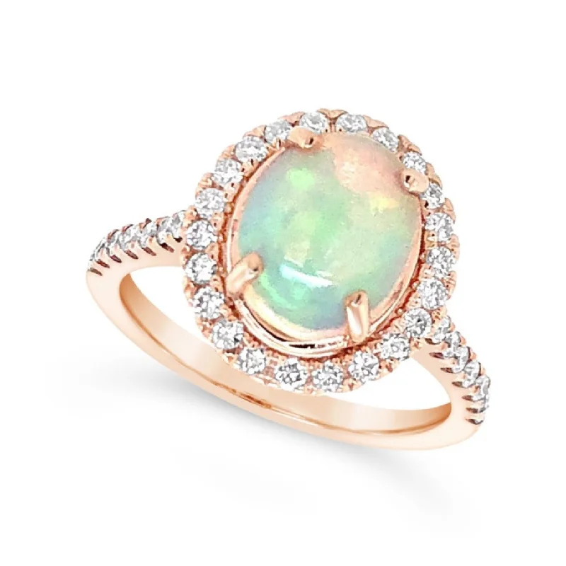 Jewelry Deals That Sparkle – Shop Today Oval Opal and Diamond Halo Ring