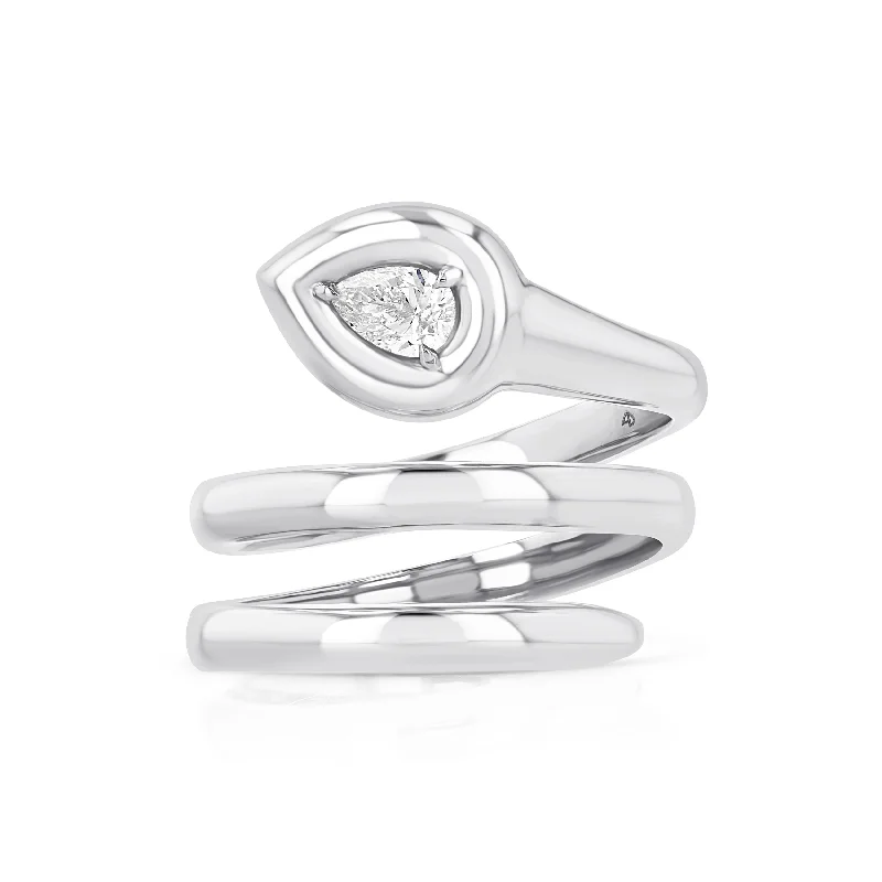 Discounted Luxury Jewelry – Shine Without The Splurge Pear Coil Ring