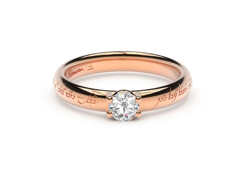 Get The Sparkle You Love At Prices You Adore Contemporary Elvish Engagement Ring - Slim, Red Gold Get The Sparkle You Love At Prices You Adore Contemporary Elvish Engagement Ring - Slim, Red Gold