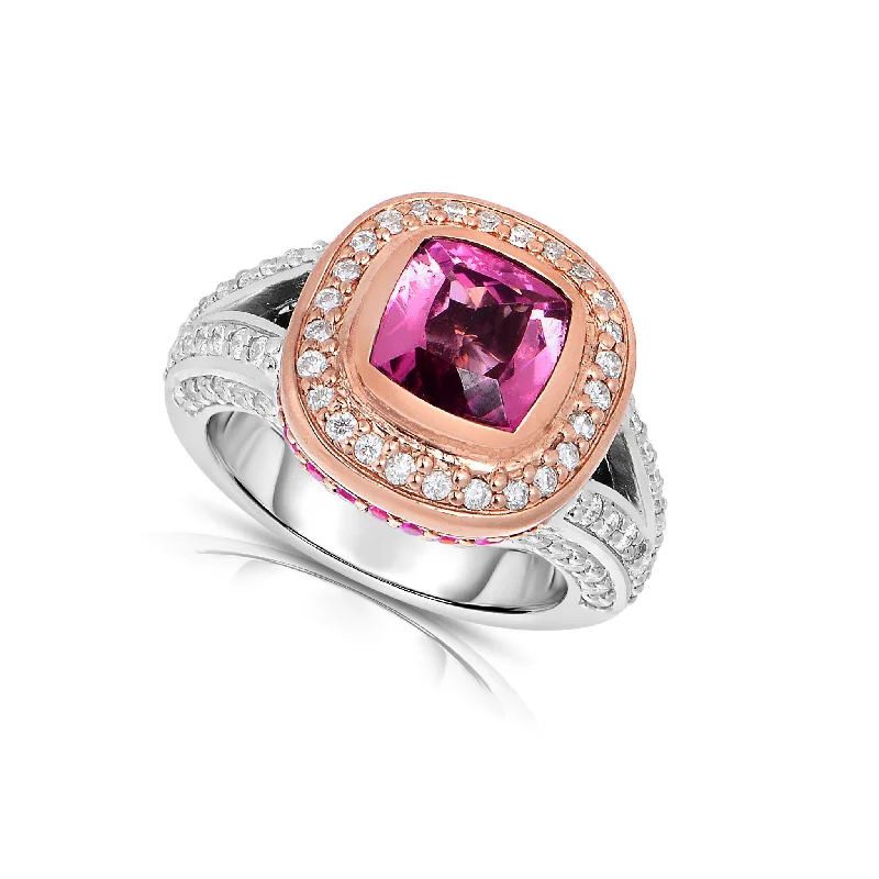 Limited-Time Jewelry Sale – Elegant Styles At Less Pink Tourmaline and Diamond Halo Ring with Pink Sapphire Accents Limited-Time Jewelry Sale – Elegant Styles At Less Pink Tourmaline and Diamond Halo Ring with Pink Sapphire Accents