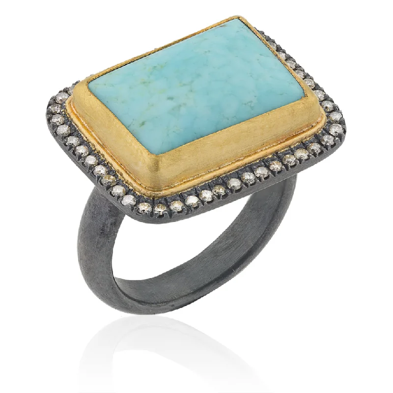 Exclusive Jewelry Offers – Shine For Less 24K Turquoise and Diamond Ring