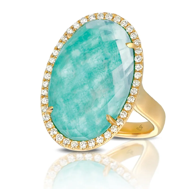 Sparkle On A Budget – Fine Jewelry For Less Amazonite and Diamond Ring