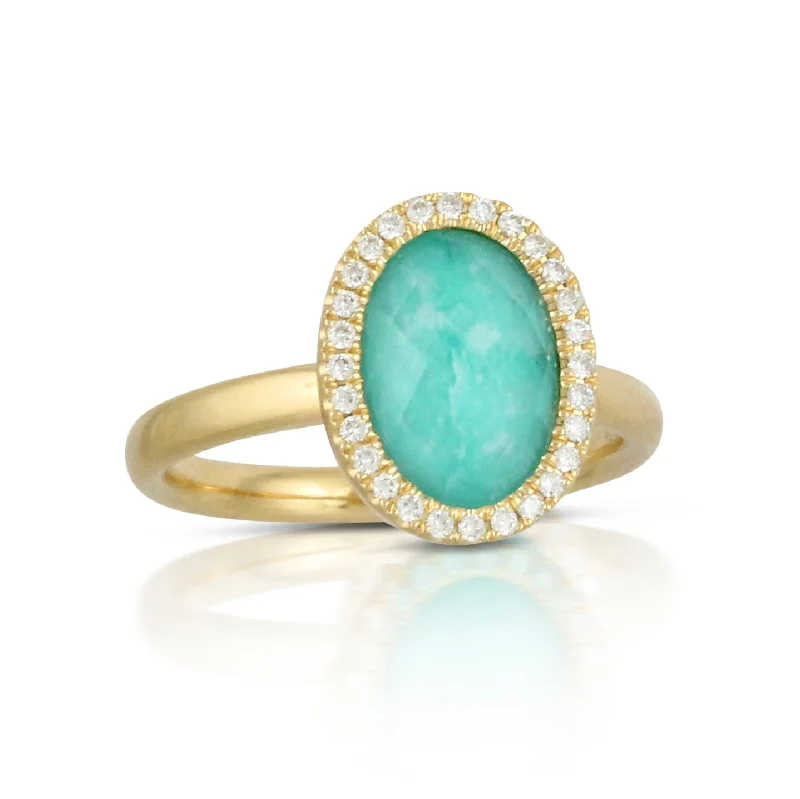 Get The Jewelry You Love At A Price You Love Amazonite and Diamond Ring