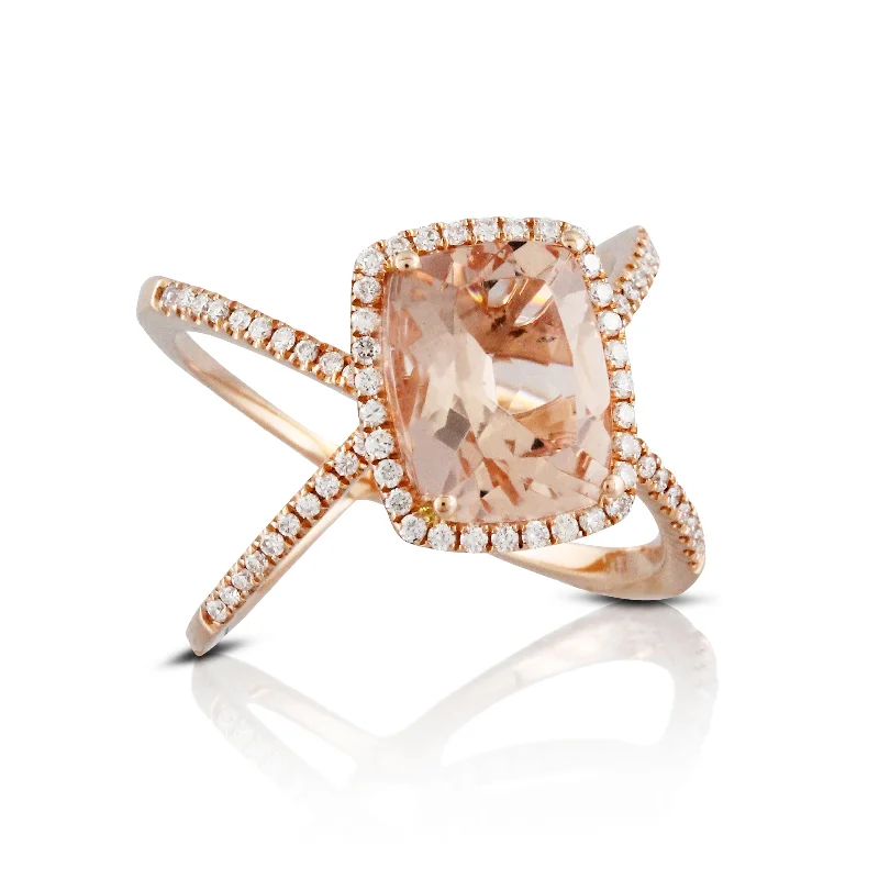 Modern Statement Jewelry For Bold Styling Morganite and Diamond Ring