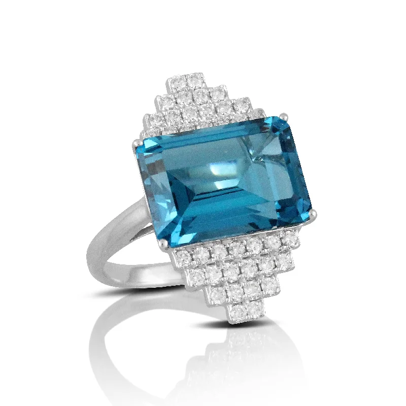 Luxury Jewelry Sale – Sparkle For Less London Blue Topaz and Diamond Ring