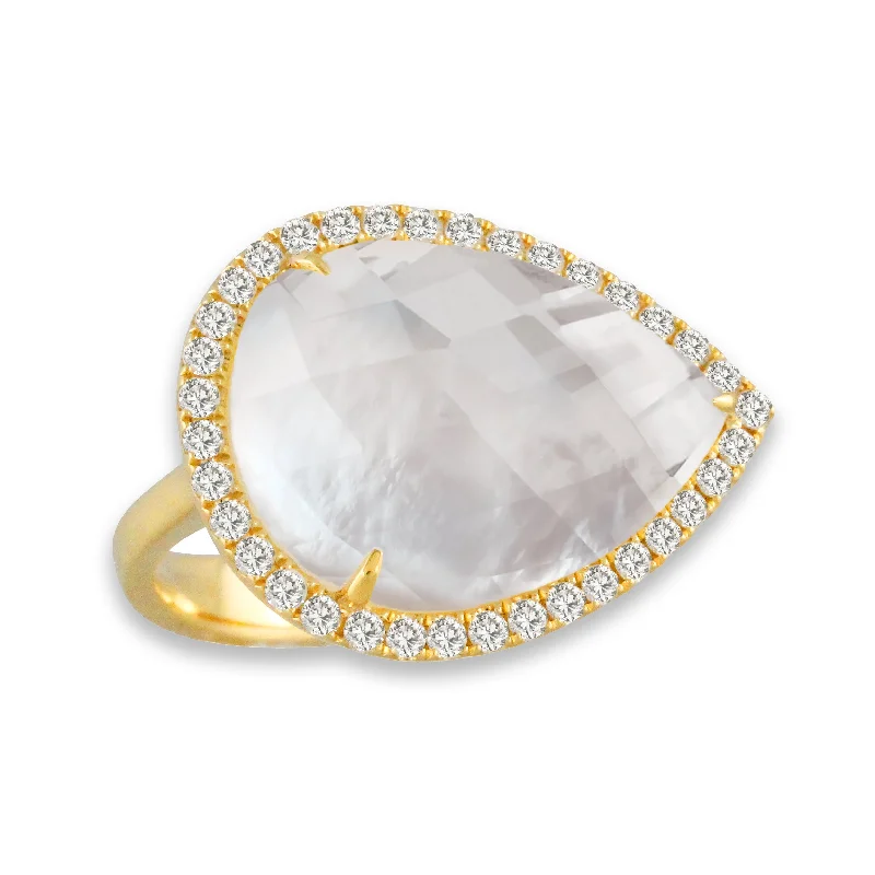 Luxury Jewelry Without The Luxury Price Tag Mother of Pearl and Diamond Ring