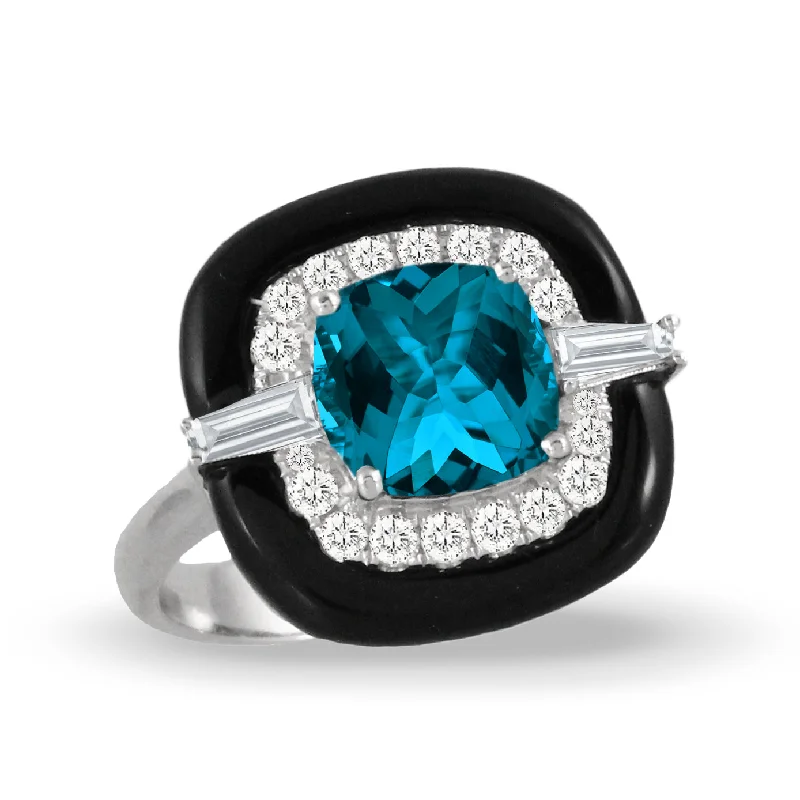 Luxury Jewelry At Unbeatable Discounts London Blue Topaz and Diamond Ring