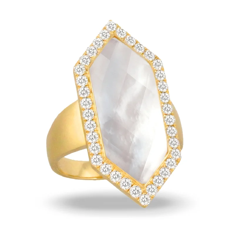 Upgrade Your Jewelry Collection For Less Mother of Pearl and Diamond Ring