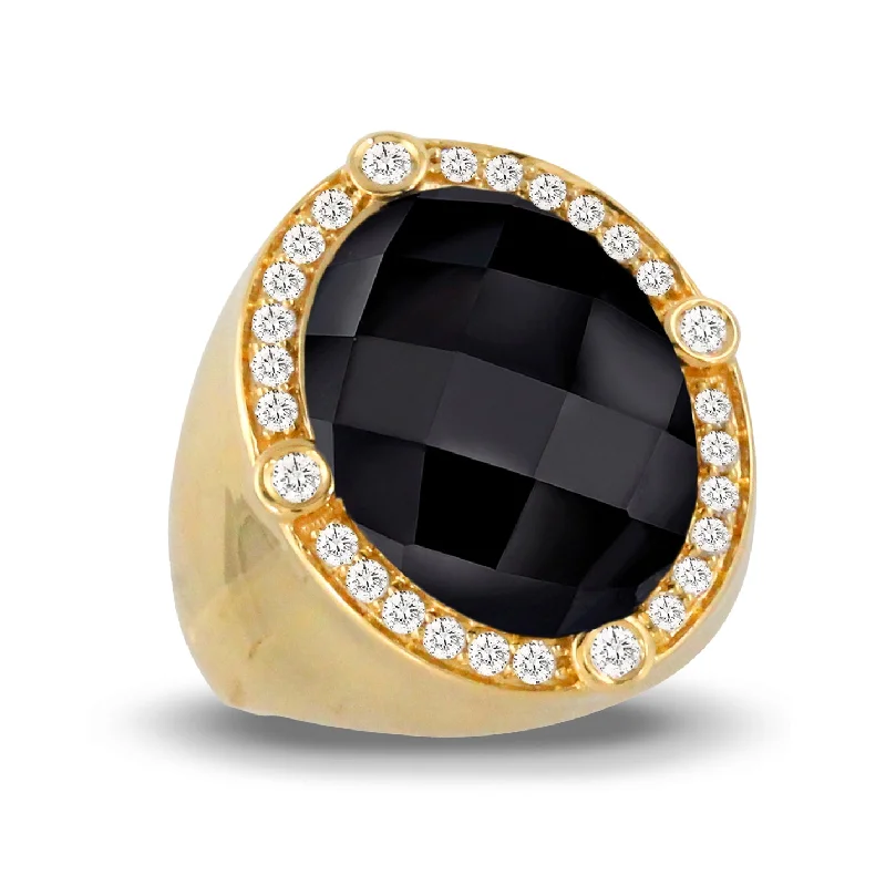 Huge Savings On Timeless Jewelry Collections Black Onyx and Diamond Ring