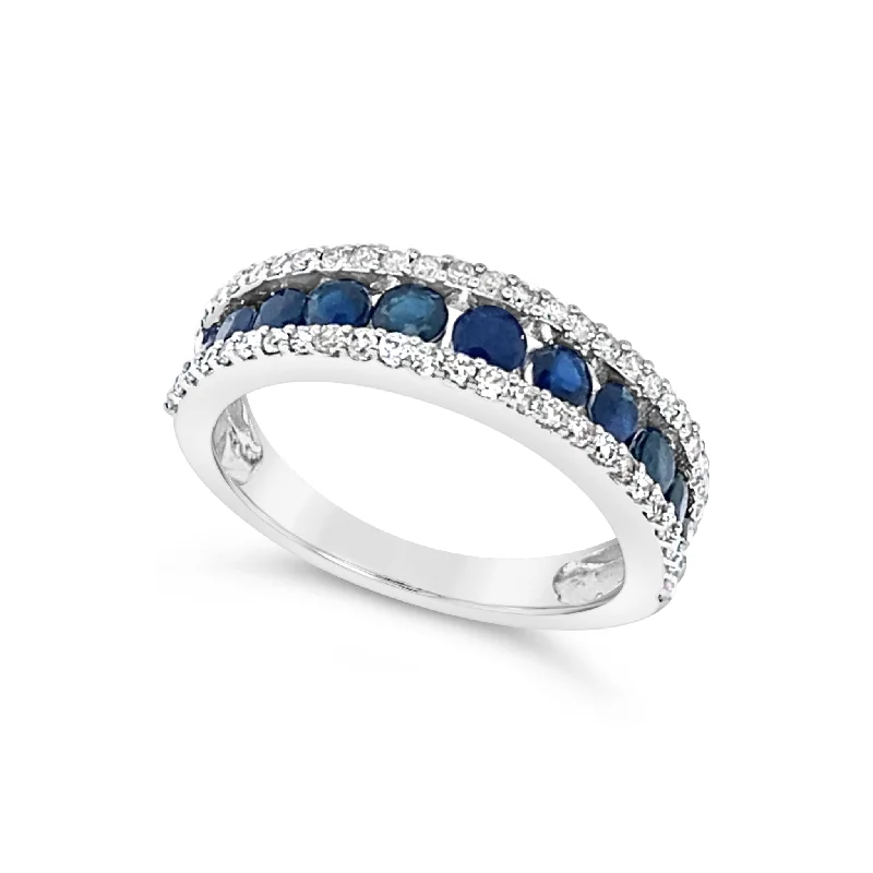 Seasonal Jewelry Sale – Upgrade Your Collection Round Sapphire and Outer Row Diamond Ring Seasonal Jewelry Sale – Upgrade Your Collection Round Sapphire and Outer Row Diamond Ring