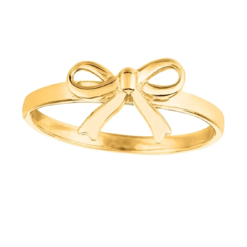 Gorgeous Jewelry, Limited-Time Savings Shiny Bow Ring in 10KT Yellow Gold