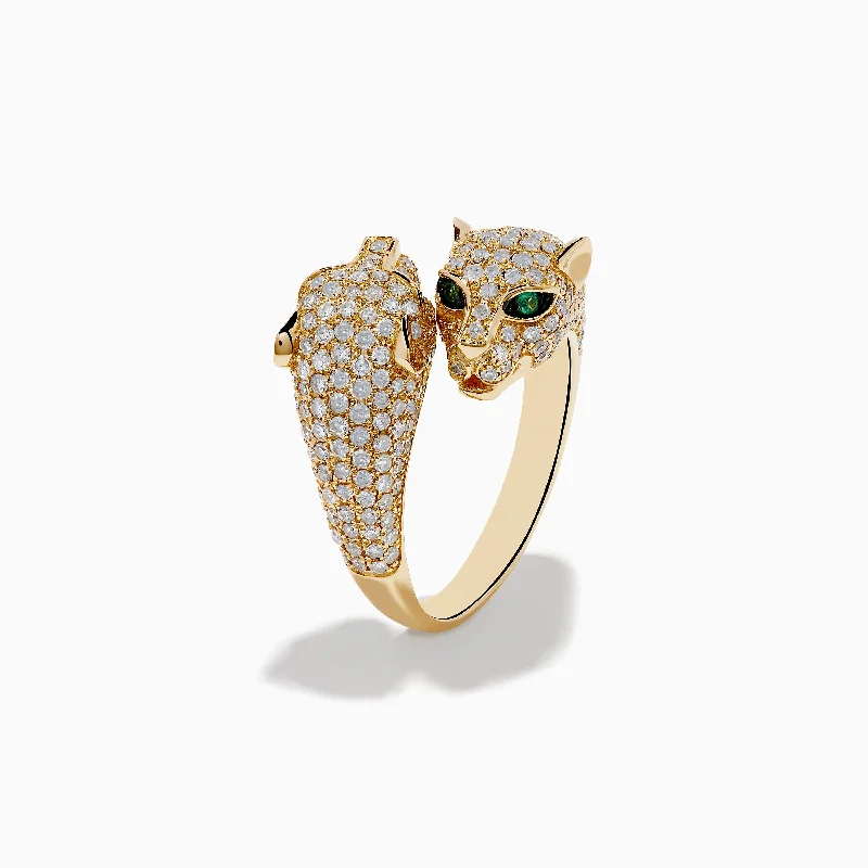Affordable Luxury Jewelry – Style At A Great Price Signature 14K Yellow Gold Diamond and Emerald Panther Ring Affordable Luxury Jewelry – Style At A Great Price Signature 14K Yellow Gold Diamond and Emerald Panther Ring
