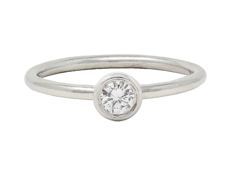 Buy More, Save More – Special Jewelry Discounts Tiffany & Co. Contemporary Diamond Platinum Bezel Set Bezet Solitaire Ring